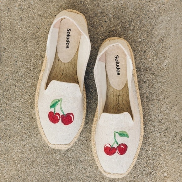 SOLUDOS Cherry On Top Platform Smoking Slippers Espadrilles 11 - Picture 1 of 9